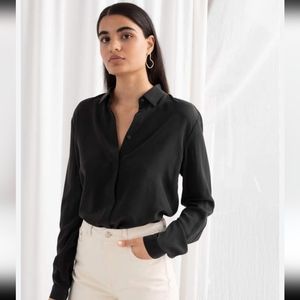 & Other Stories Silk Button Up Blouse Size US 8